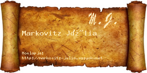Markovitz Júlia névjegykártya